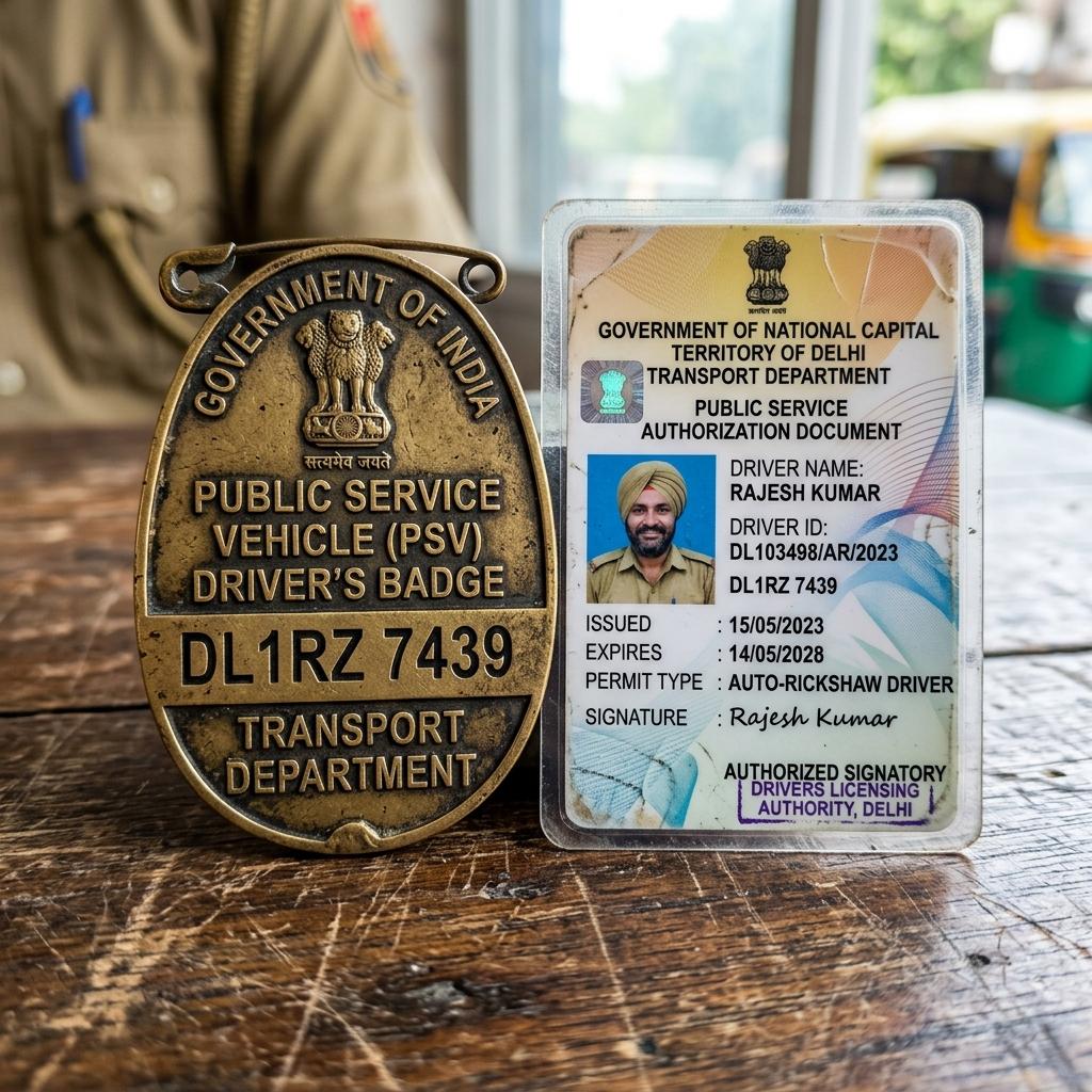 Autorickshaw Public Service Batch Badge Authorization Thane RTO - Sai Darbar Motor Training School